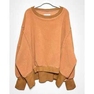 We The Free Oversized Cozy Camden Sweatshirt Sherpa Relaxed Pullover Size L